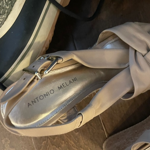 Gorgeous tan wedge sandals - NEVER WORN. Too high for me. - Picture 6 of 6